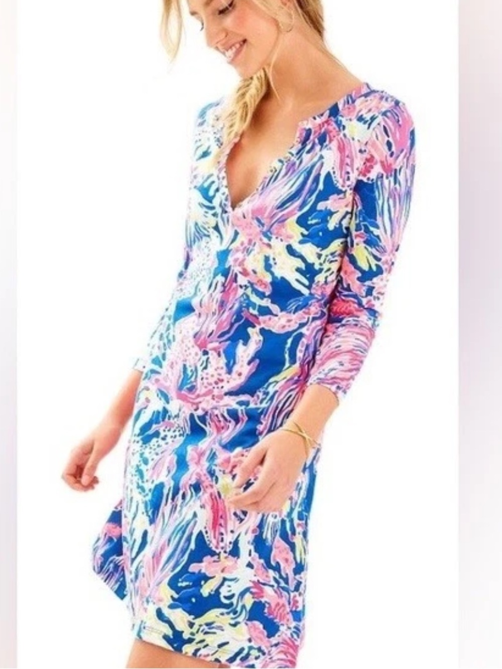 Lilly Pulitzer Banyan T-shirt Dress "Indigo Sunken Treasure" Size Small Preppy